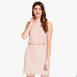 Art Deco Cocktail Dress Blush